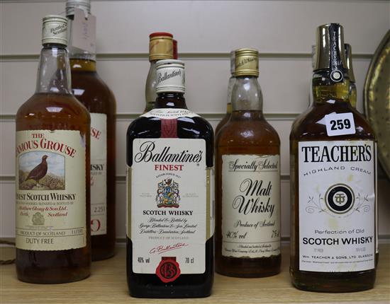10 bottles of assorted whisky & blends